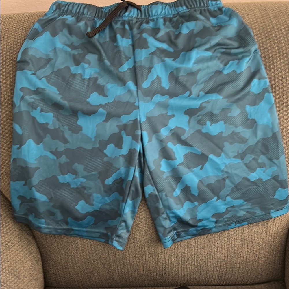 Runway Boys 16 Quick Dry Blue Camouflage Shorts